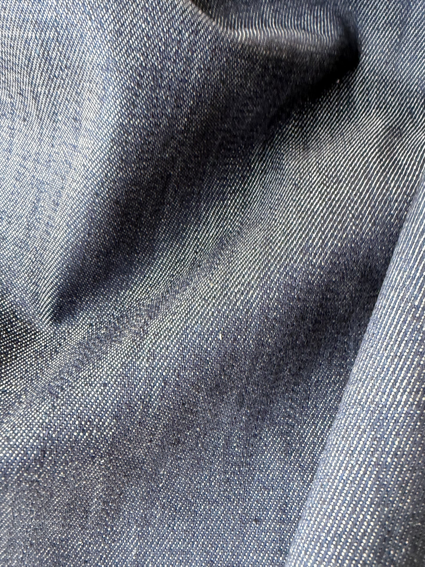 AMI 2.18 indigo raw midweight stretch denim ring effect