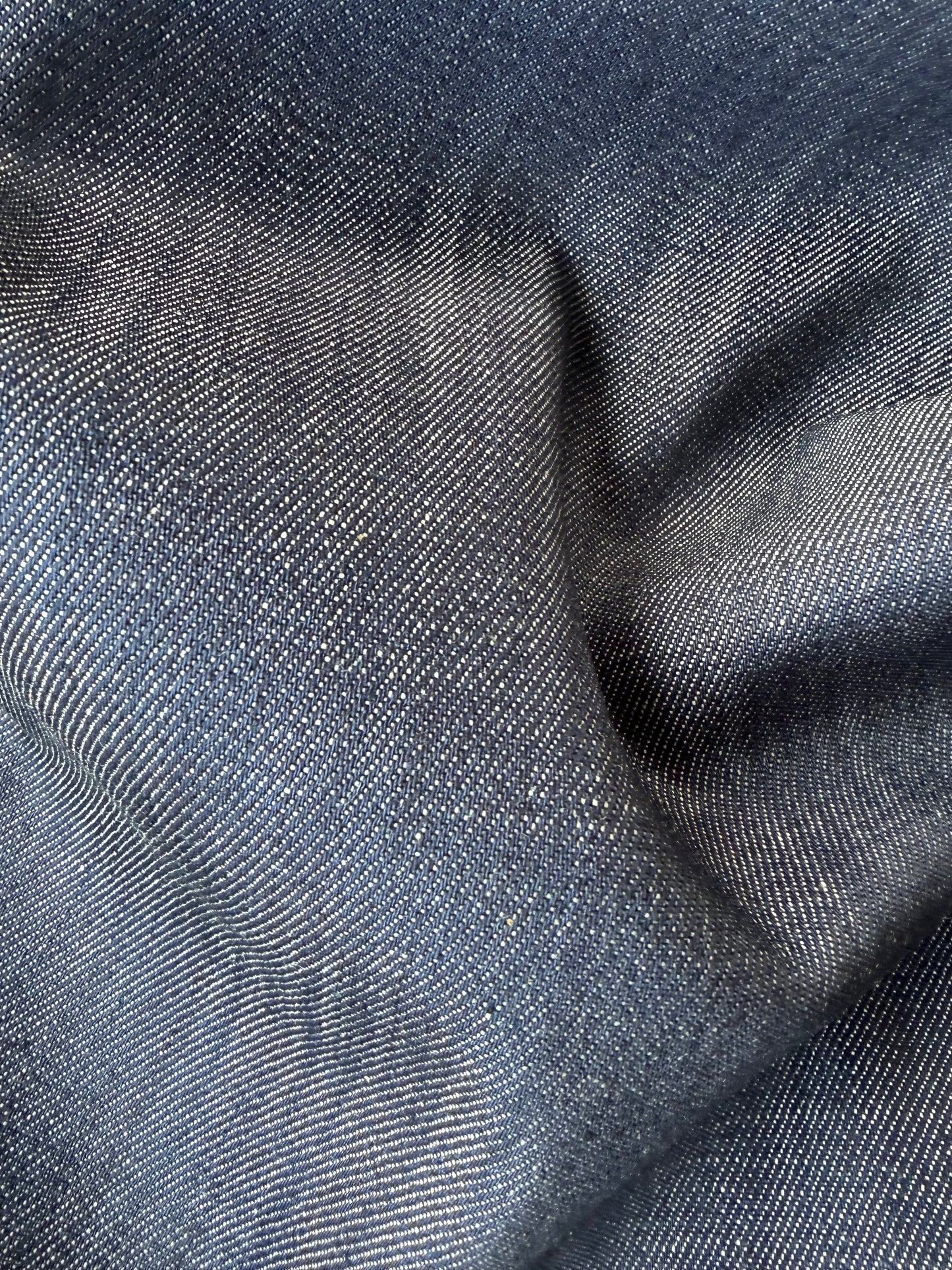 AMI 2.18 indigo raw midweight stretch denim ring effect