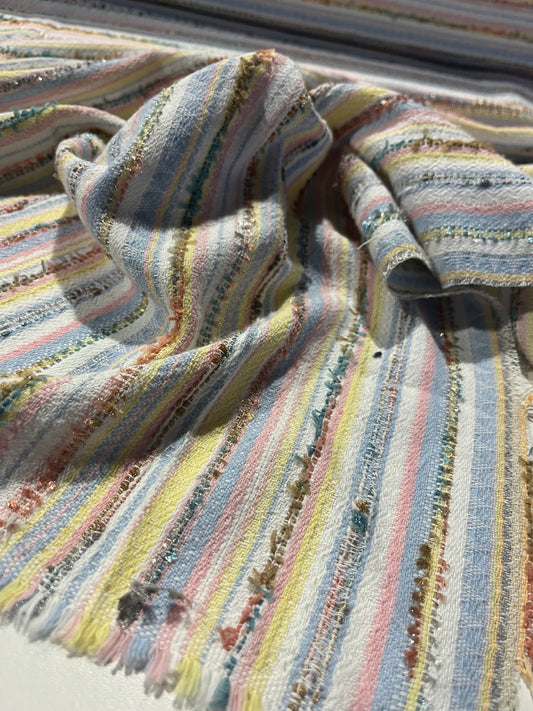 CARLOS 022 cotton jacquard lurex stripes