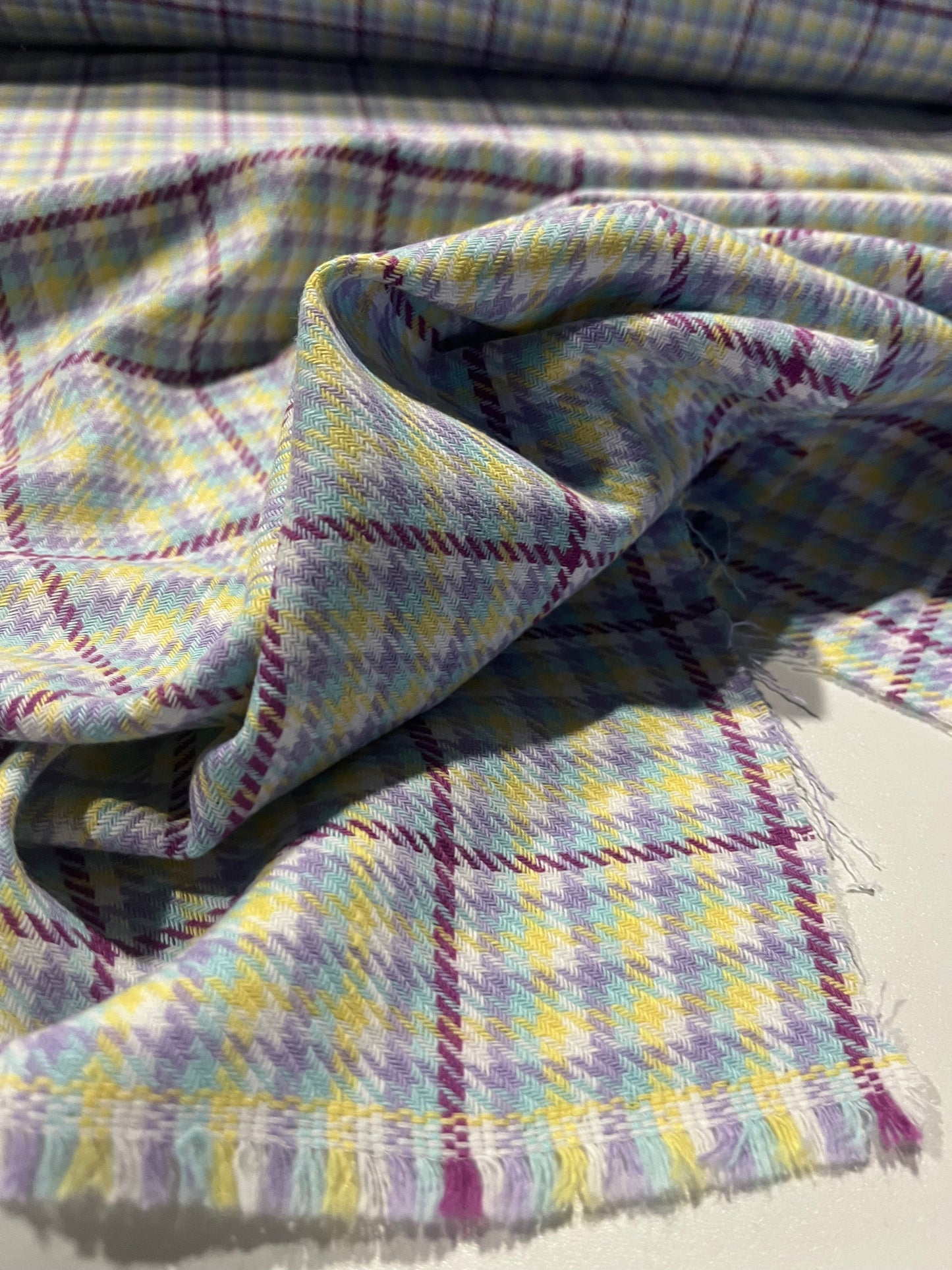 CARLOS 023 heavy cotton check yellow/lilac/purple