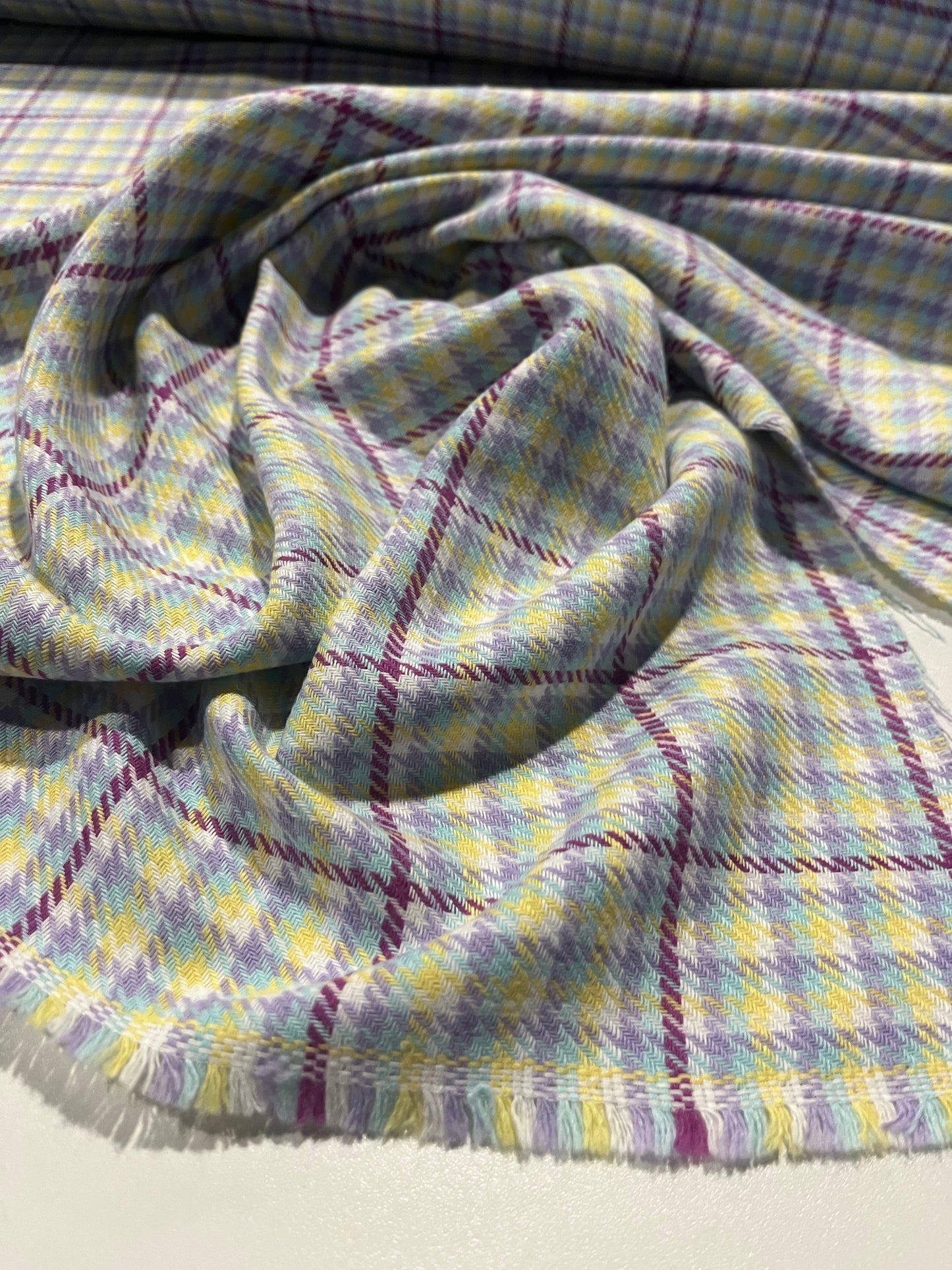 CARLOS 023 heavy cotton check yellow/lilac/purple