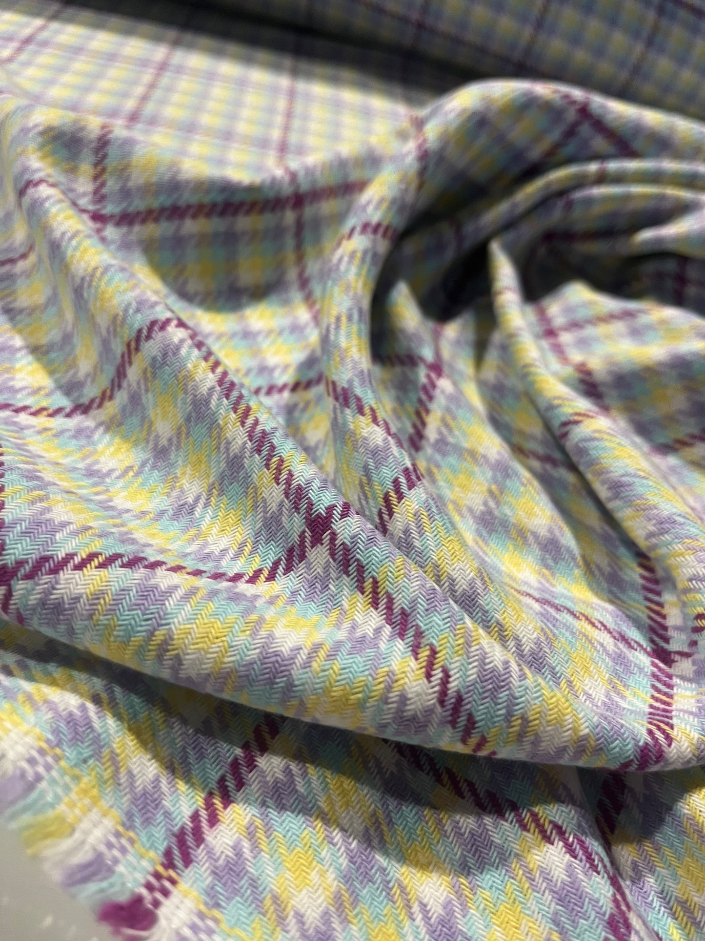 CARLOS 023 heavy cotton check yellow/lilac/purple