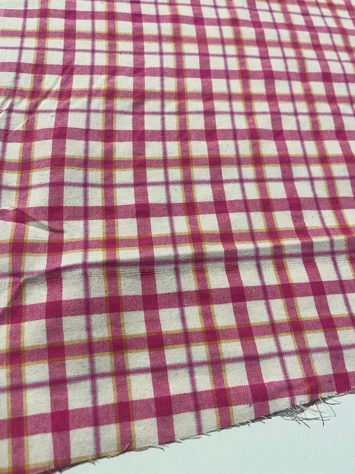 CARLOS 025 cotton check fuchsia/white