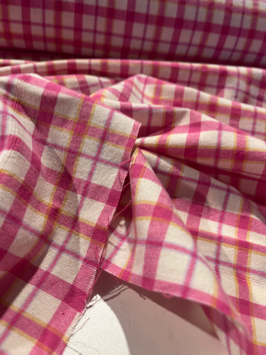 CARLOS 025 cotton check fuchsia/white