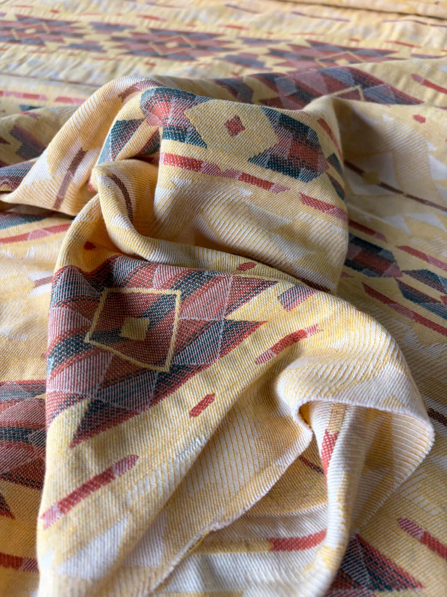 STAN 054 cotton jacquard ethnical design yellow