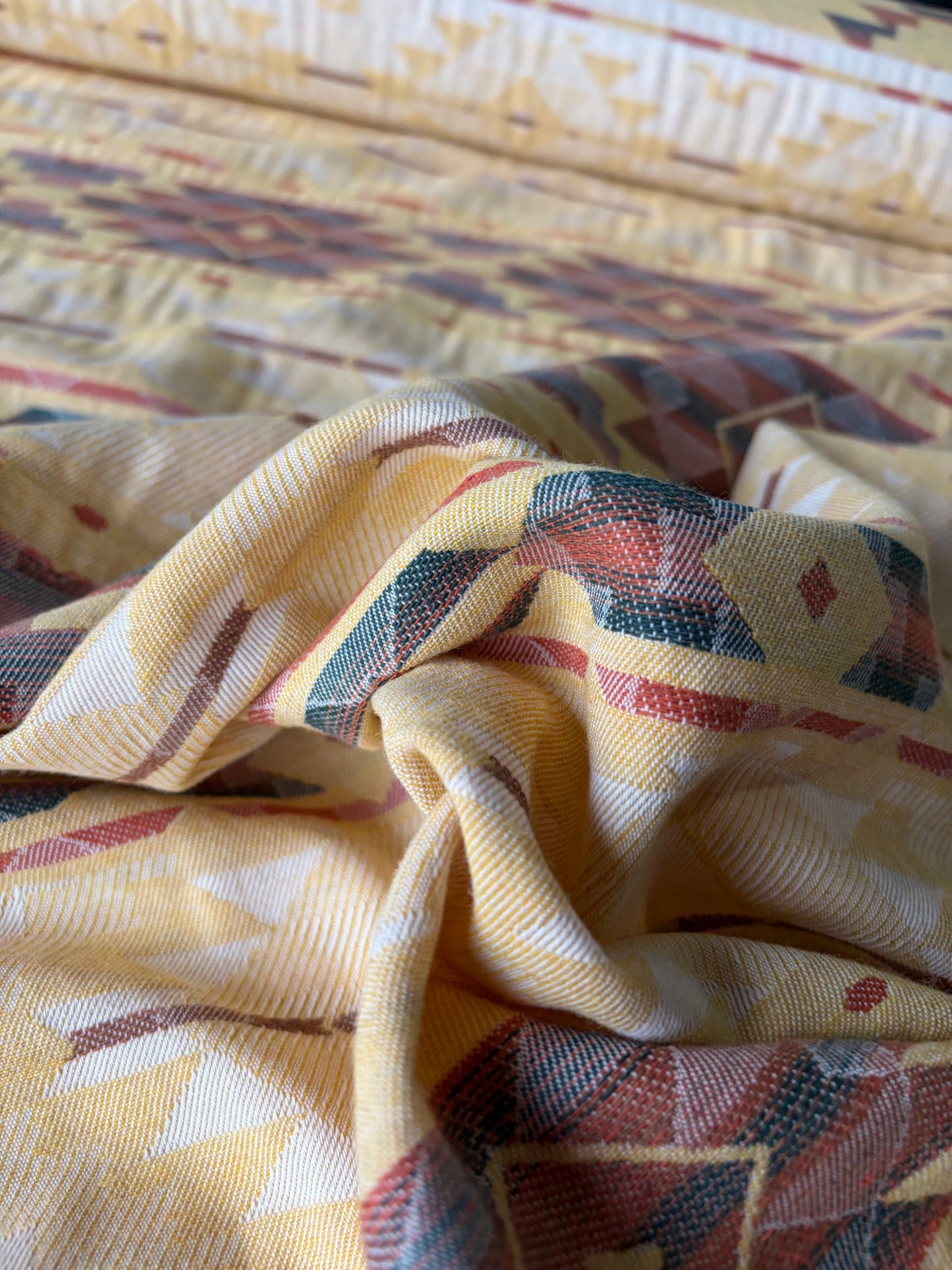 STAN 054 cotton jacquard ethnical design yellow