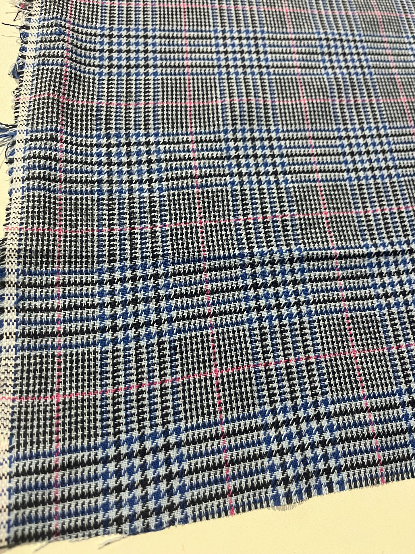 CARLOS 027 heavy cotton check Prince of Wales cobalt/navy