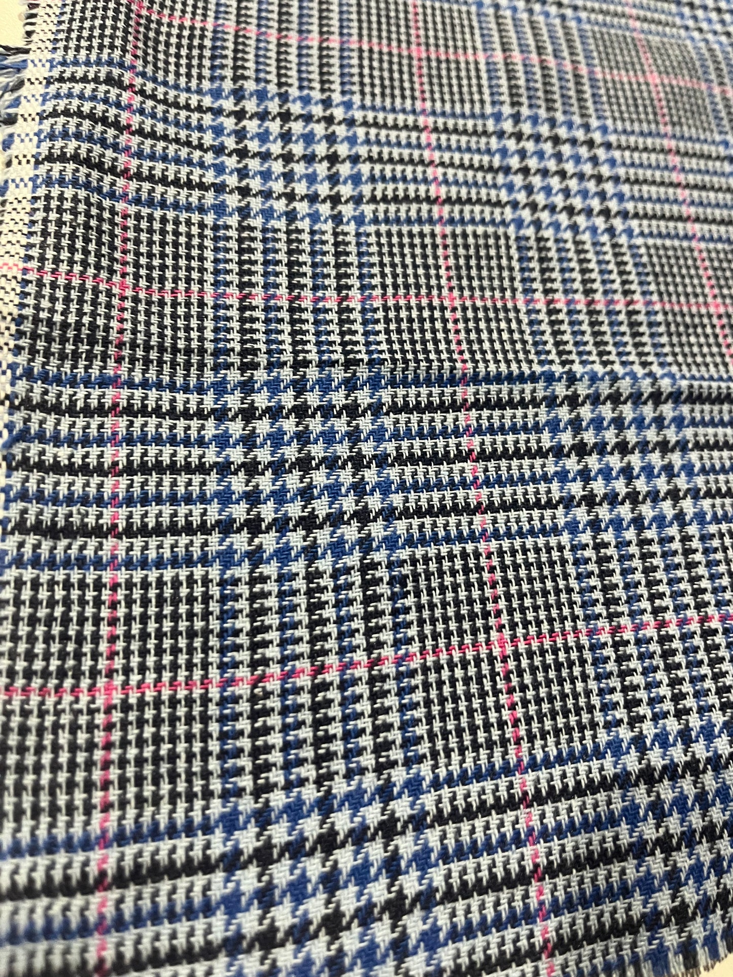 CARLOS 027 heavy cotton check Prince of Wales cobalt/navy