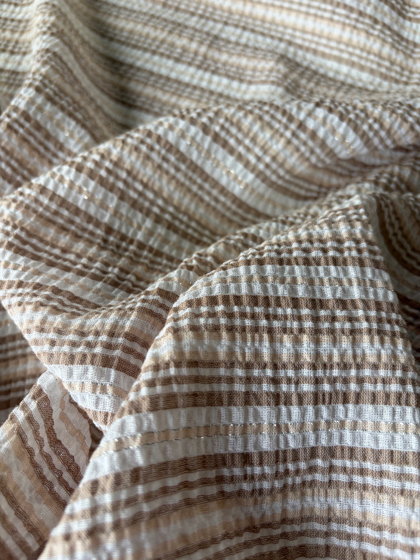 STAN 056 colourwoven cotton voile seersucker stripes