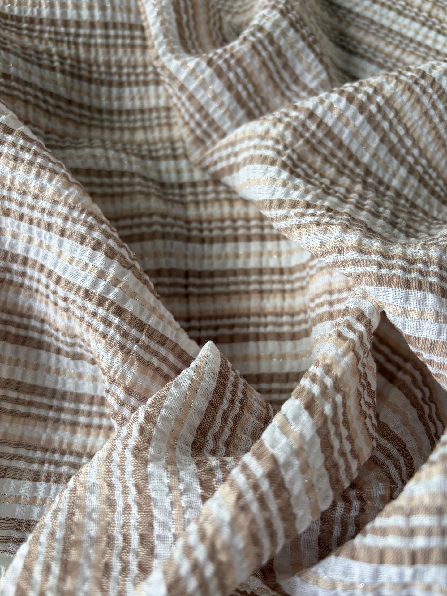 STAN 056 colourwoven cotton voile seersucker stripes