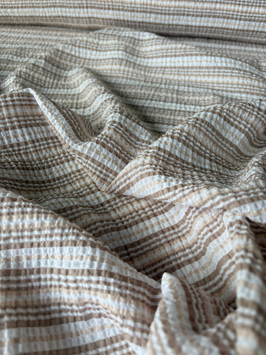 STAN 056 colourwoven cotton voile seersucker stripes