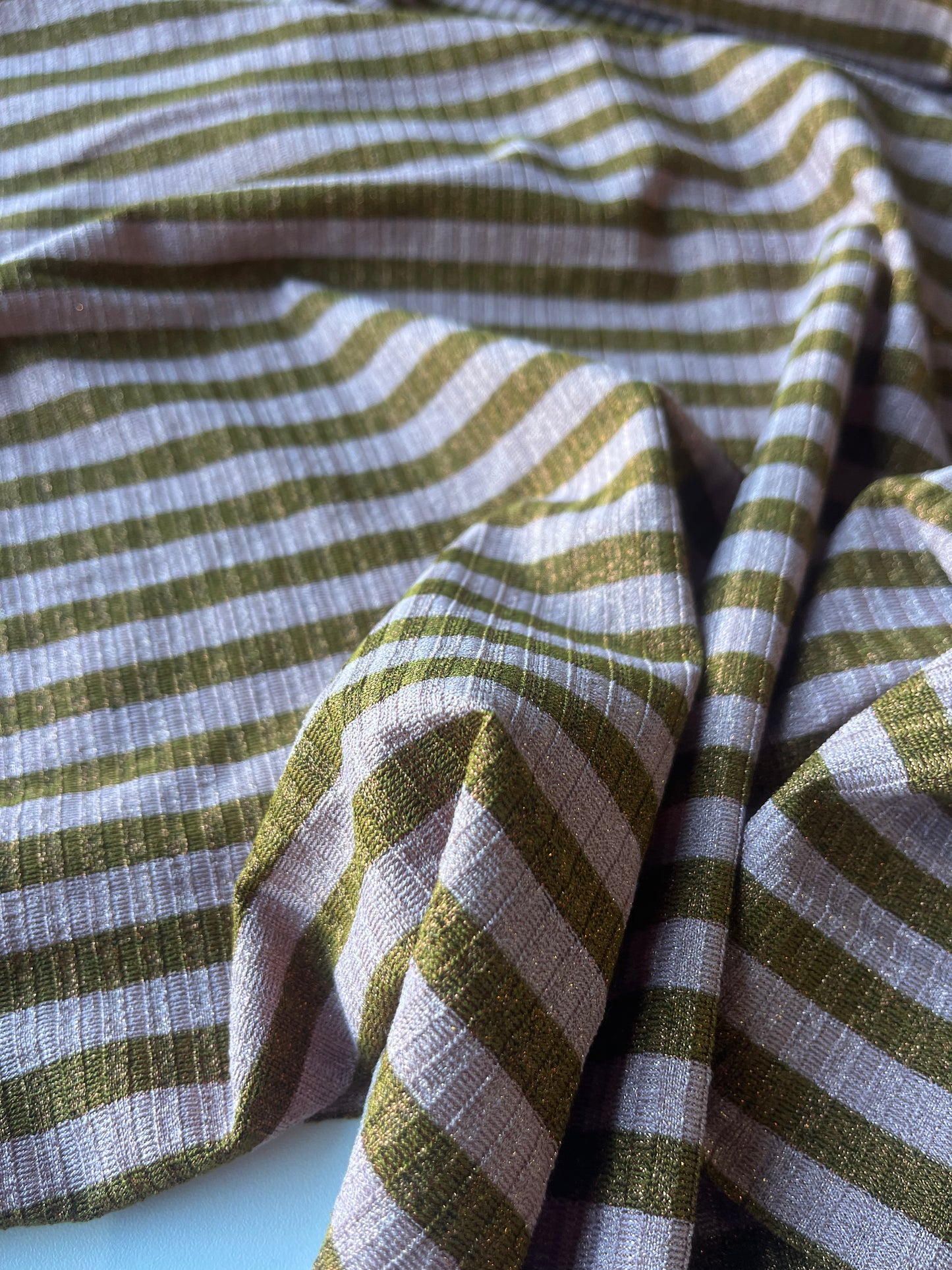 PORTIA 025 jersey rib 4/4 stripe with lurex