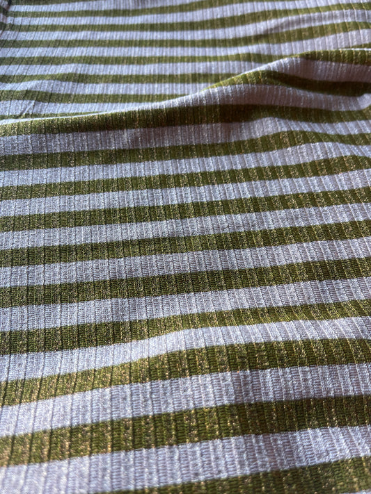 PORTIA 025 jersey rib 4/4 stripe with lurex