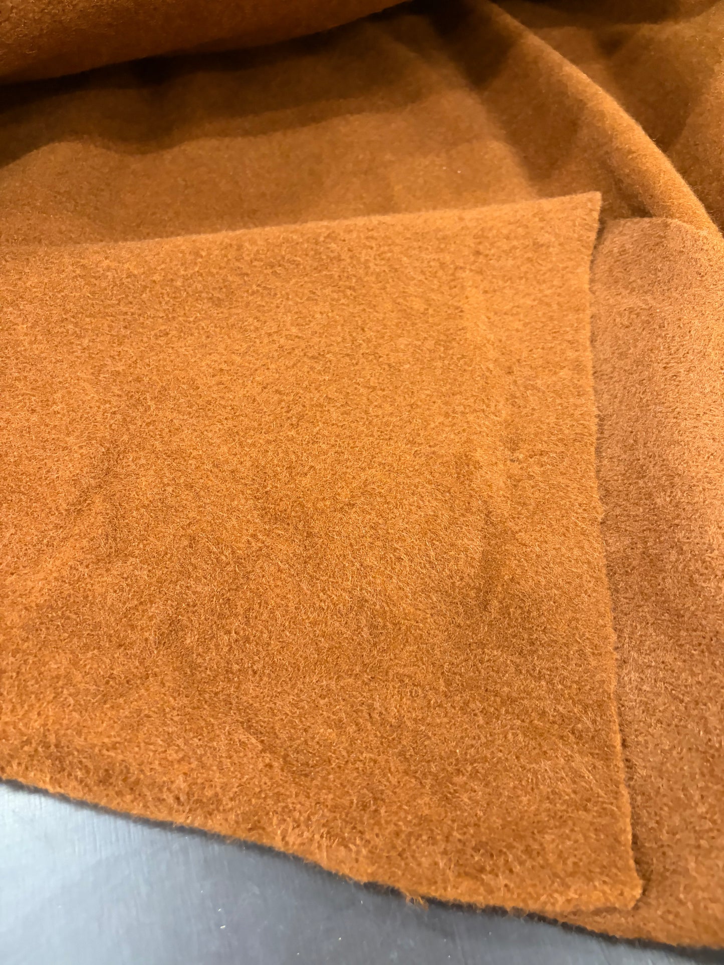 DARIA 031 cognac coloured wool mohair coat fabric