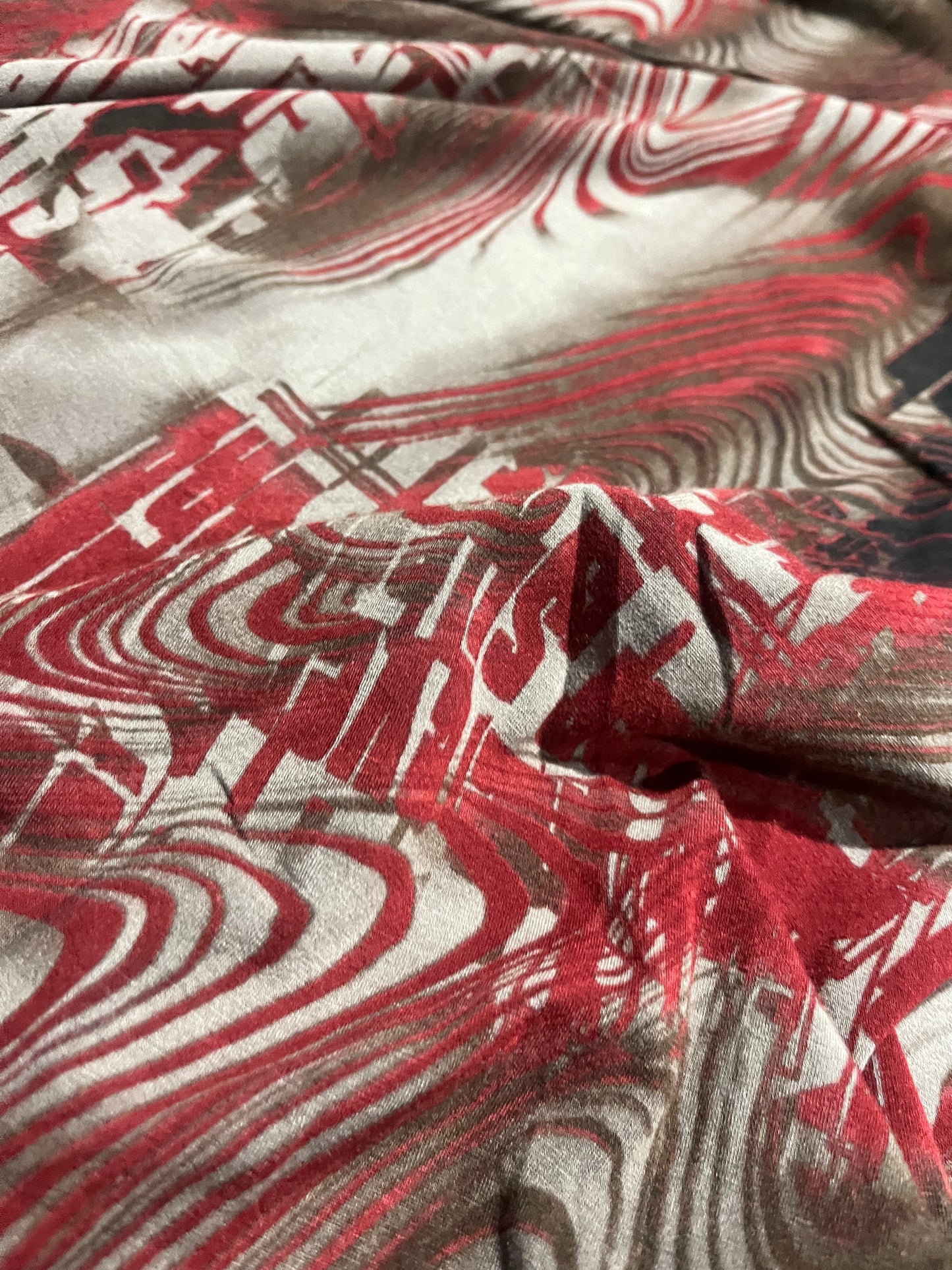 ALBA 007 jersey viscose burgundy print