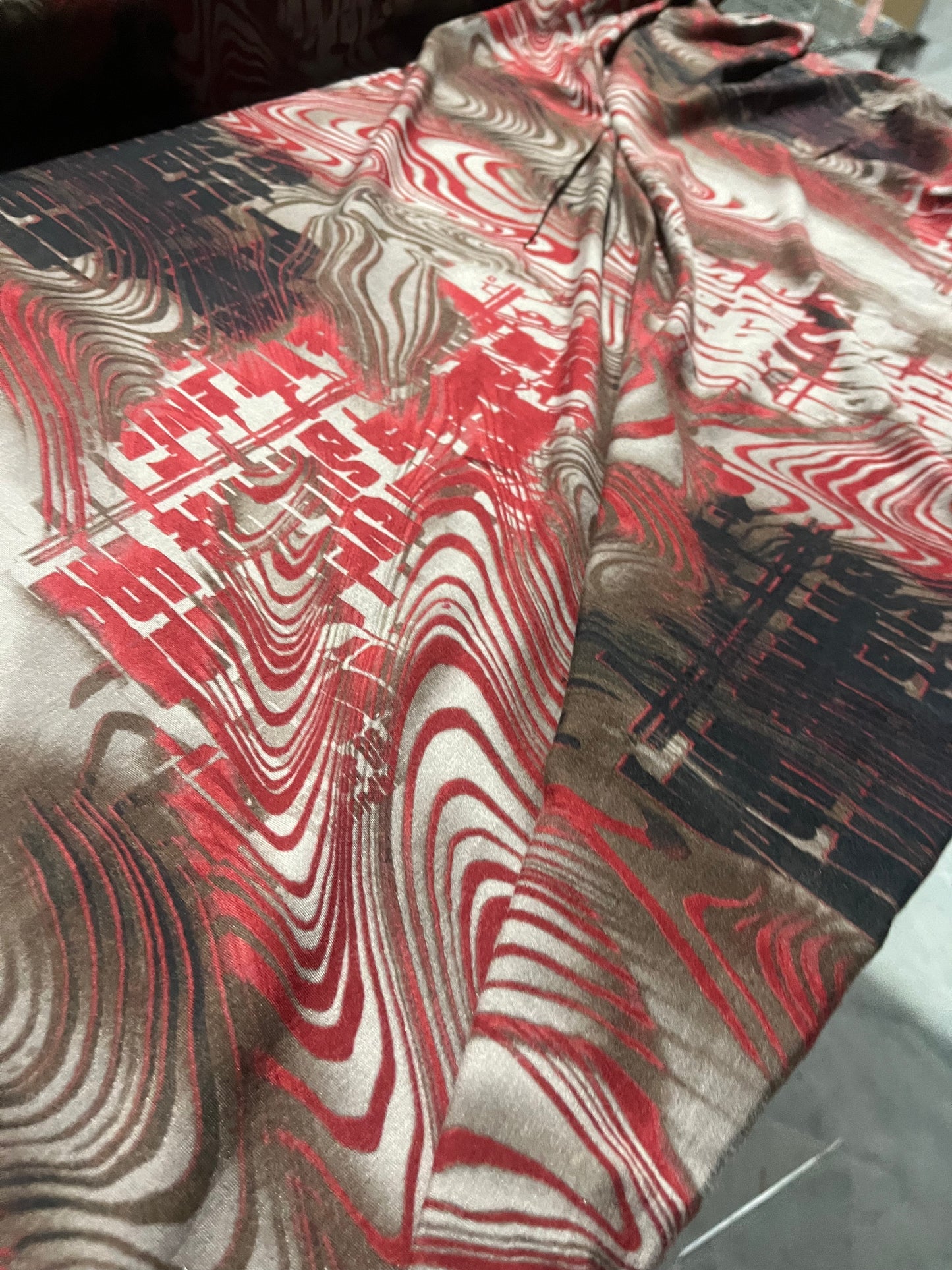 ALBA 007 jersey viscose burgundy print