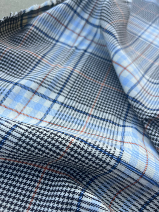 RW 056 heavy cotton/viscose stretch check