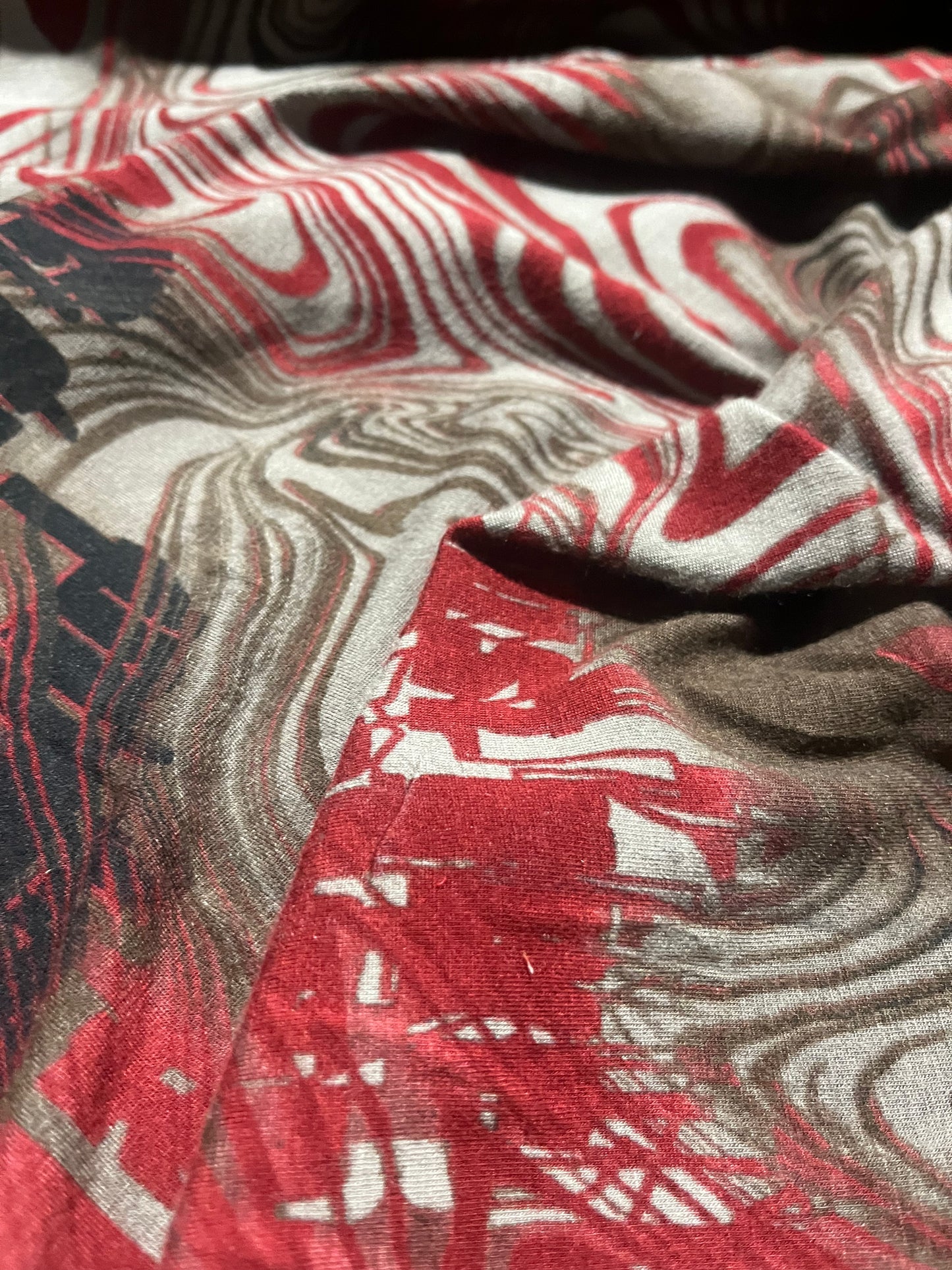 ALBA 007 jersey viscose burgundy print