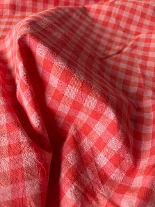 STAN 064 colourwoven cotton check coral