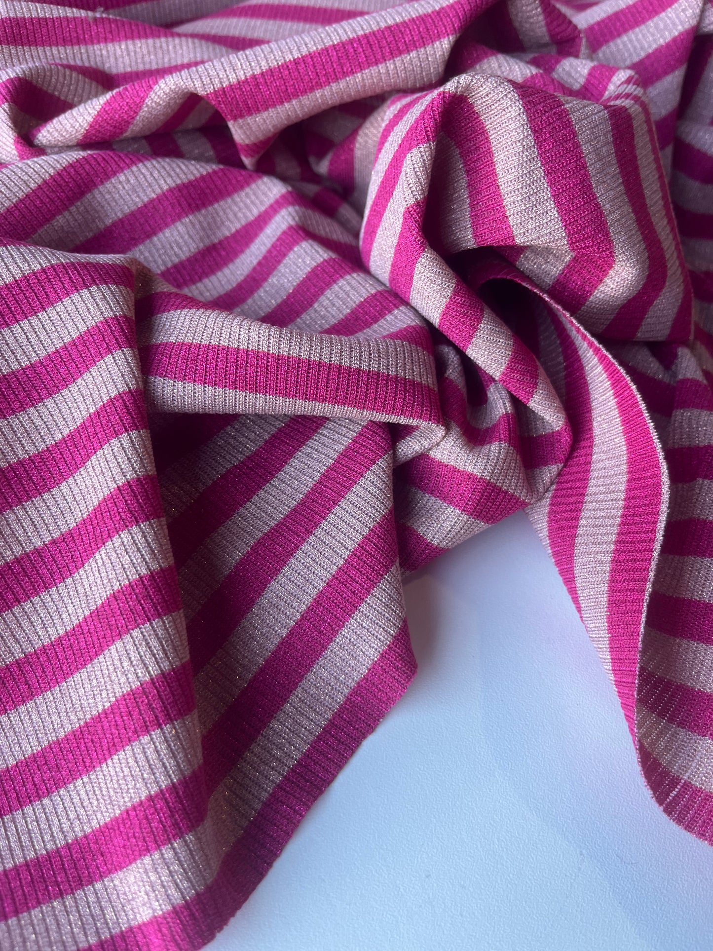 PORTIA 031 jersey rib 4/4 stripe with lurex