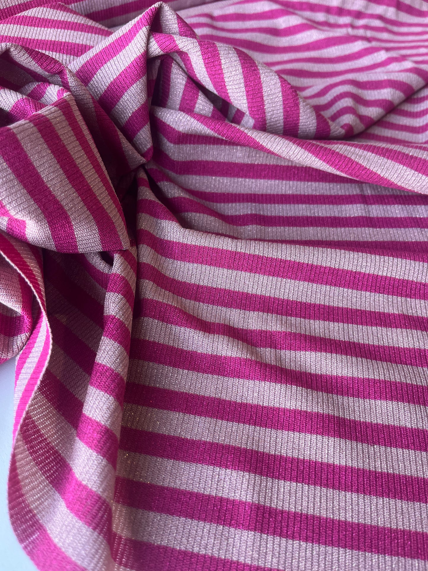 PORTIA 031 jersey rib 4/4 stripe with lurex