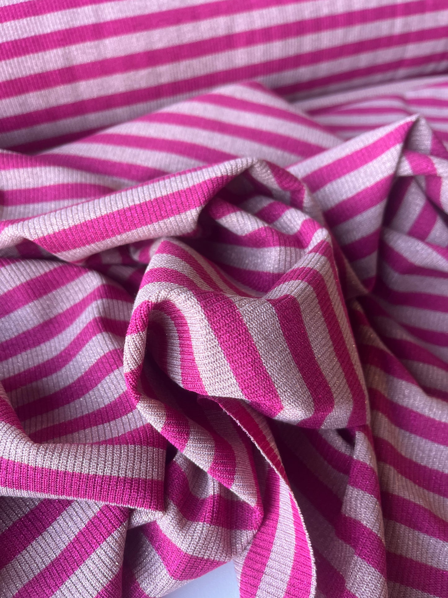 PORTIA 031 jersey rib 4/4 stripe with lurex