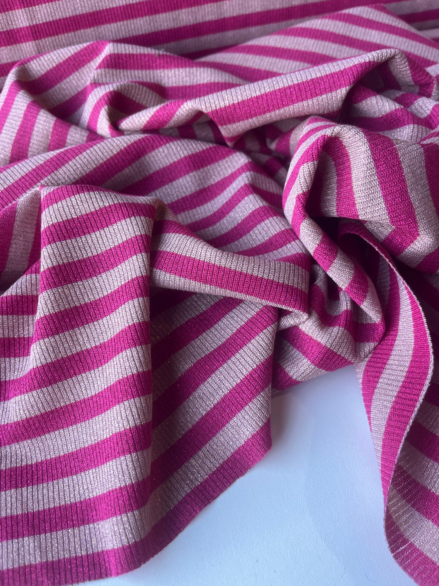 PORTIA 031 jersey rib 4/4 stripe with lurex