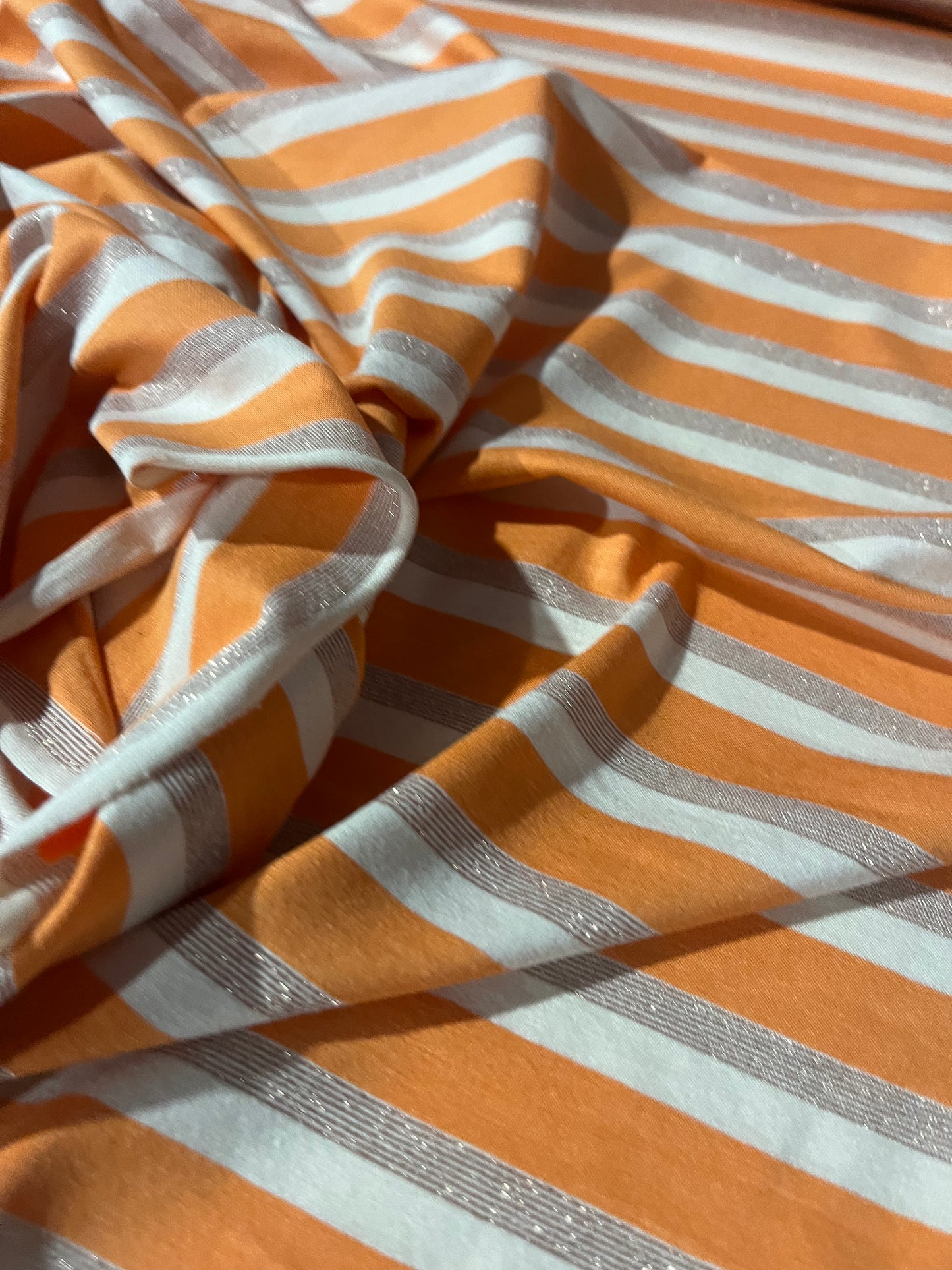 OLGA 001 viscose jersey stripes with lurex