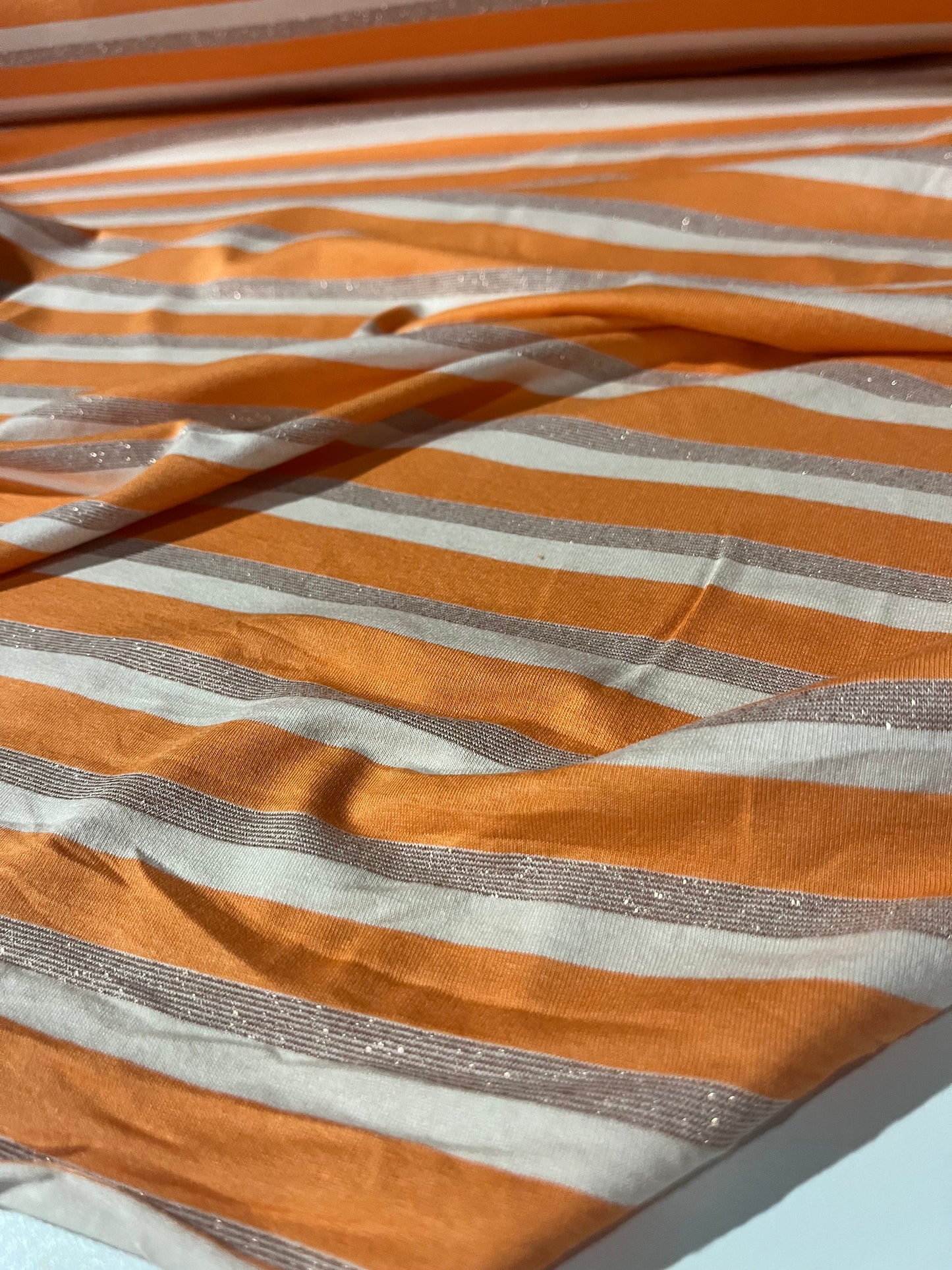 OLGA 001 viscose jersey stripes with lurex