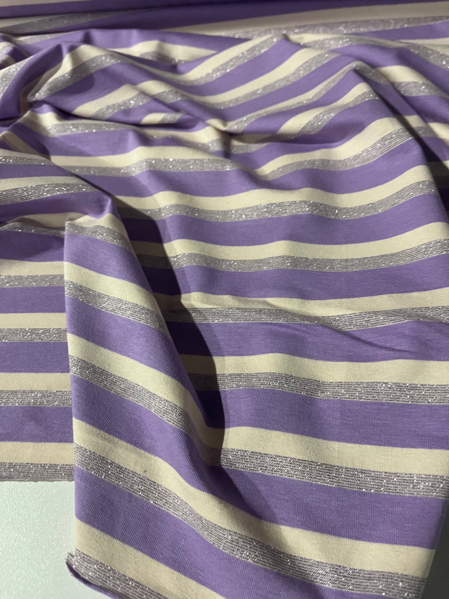 OLGA 003 viscose jersey stripes with lurex