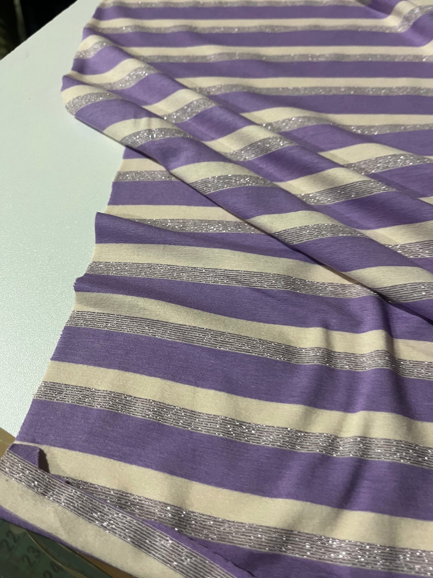 OLGA 003 viscose jersey stripes with lurex