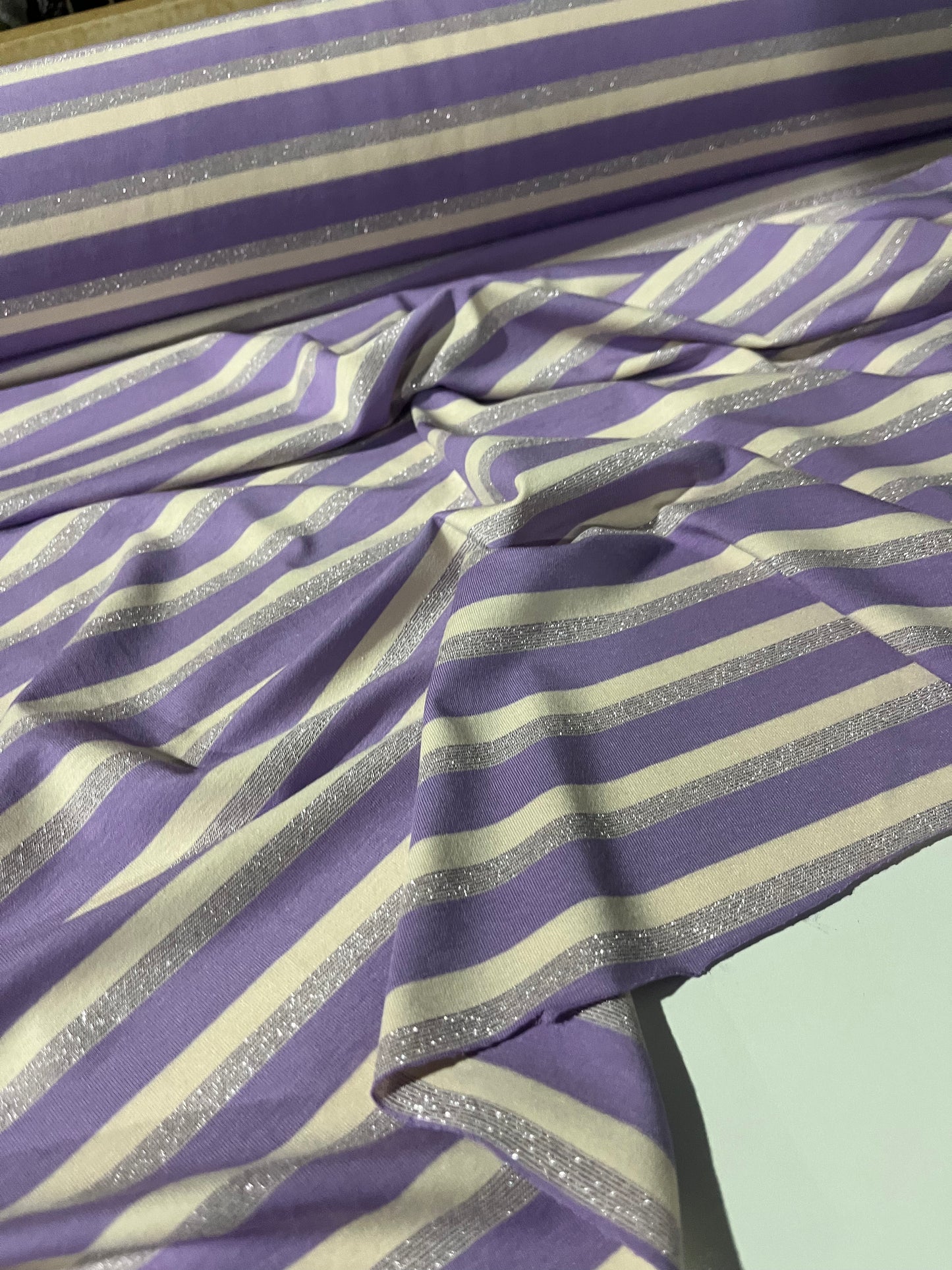 OLGA 003 viscose jersey stripes with lurex