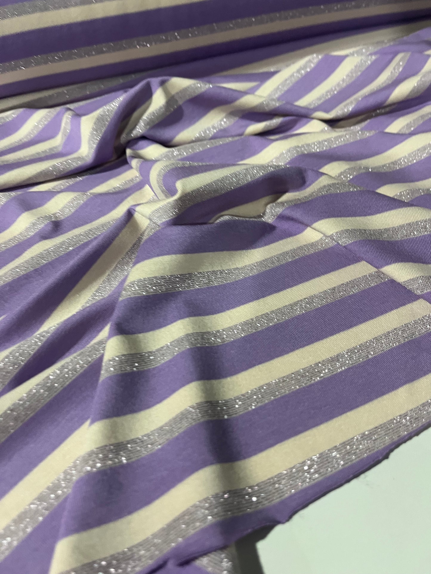 OLGA 003 viscose jersey stripes with lurex