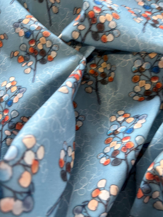 APU 001 light blue cotton poplin print