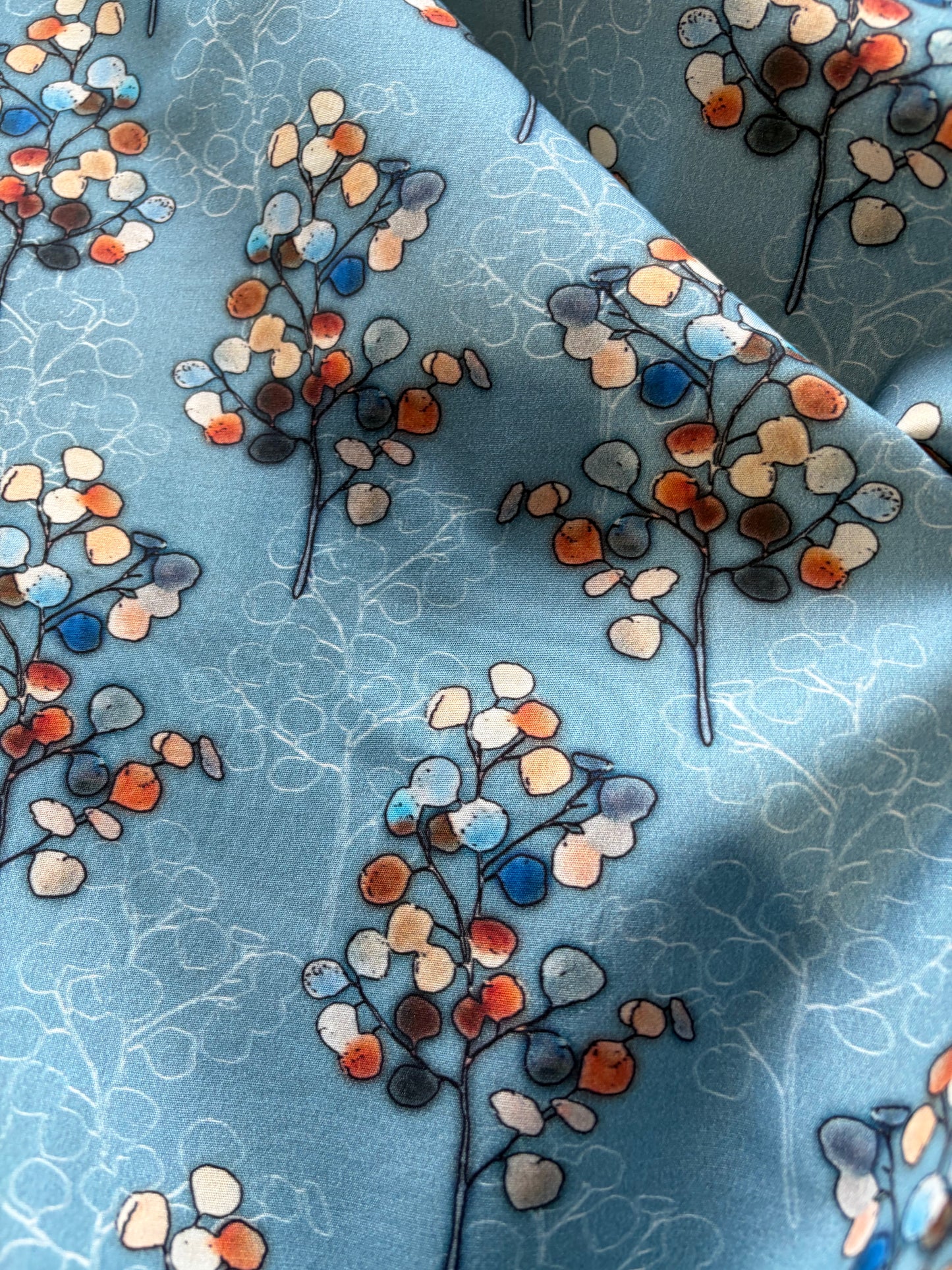 APU 001 light blue cotton poplin print