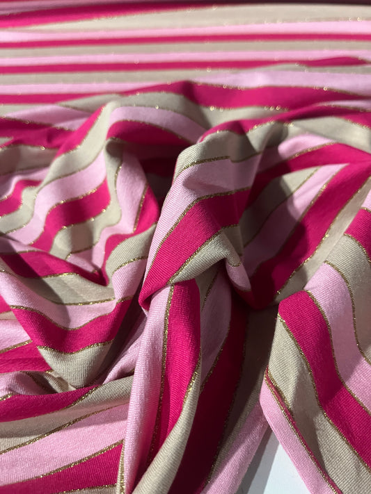 OLGA 004 viscose jersey stripes with lurex