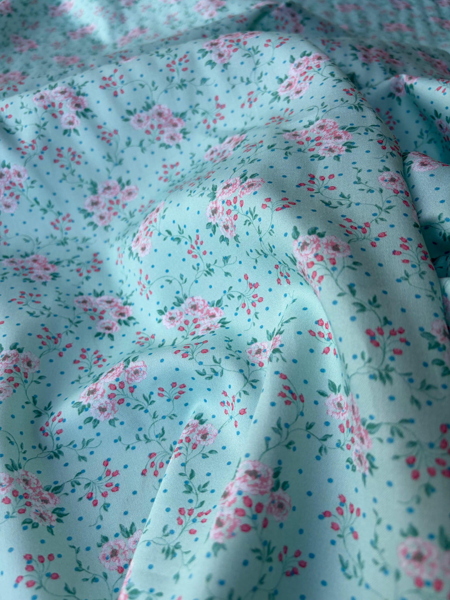MAXIME 008 cotton voile flowers mint green