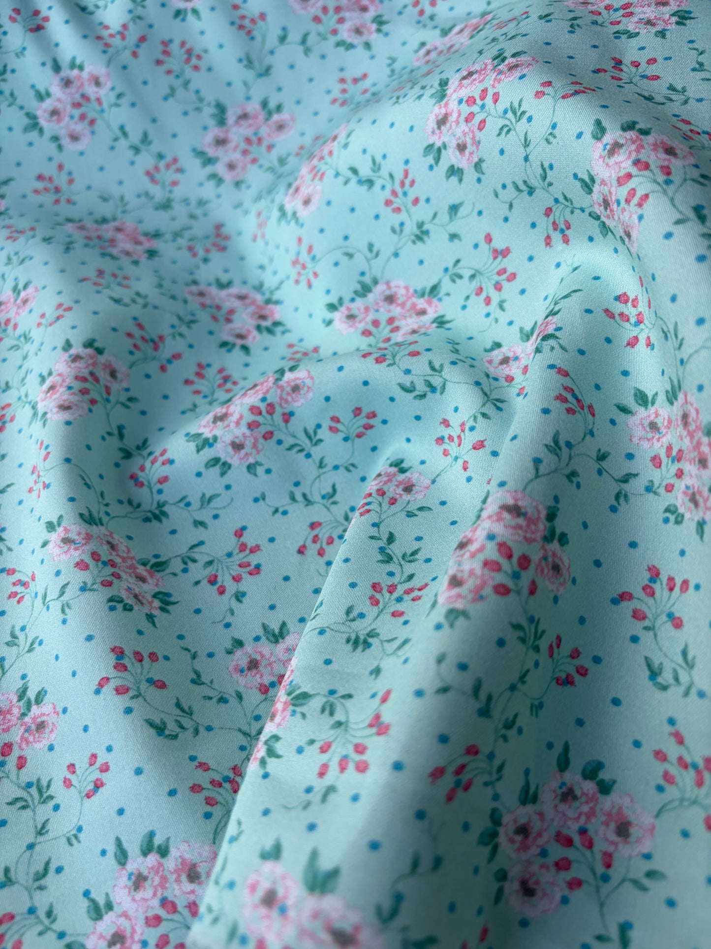 MAXIME 008 cotton voile flowers mint green