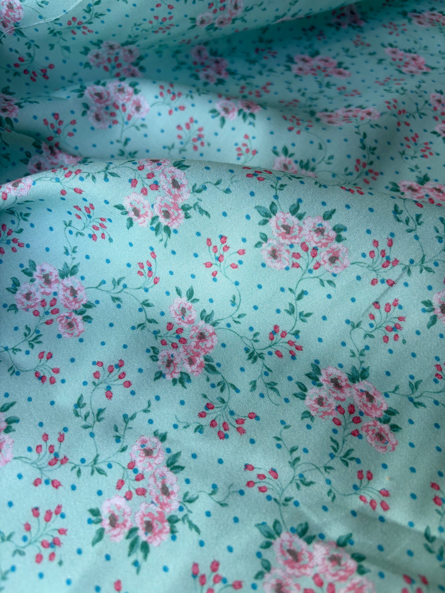 MAXIME 008 cotton voile flowers mint green