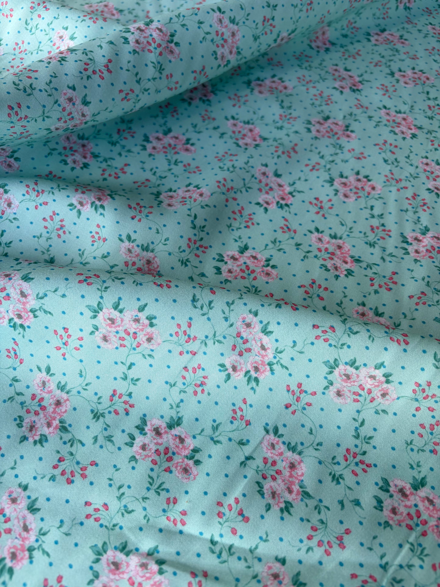 MAXIME 008 cotton voile flowers mint green