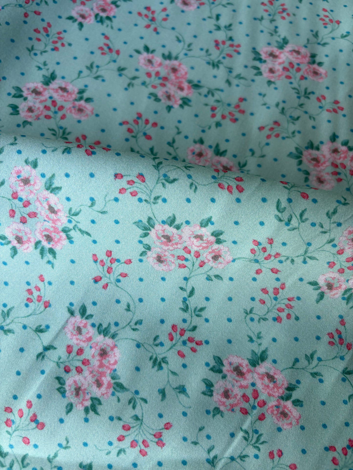 MAXIME 008 cotton voile flowers mint green