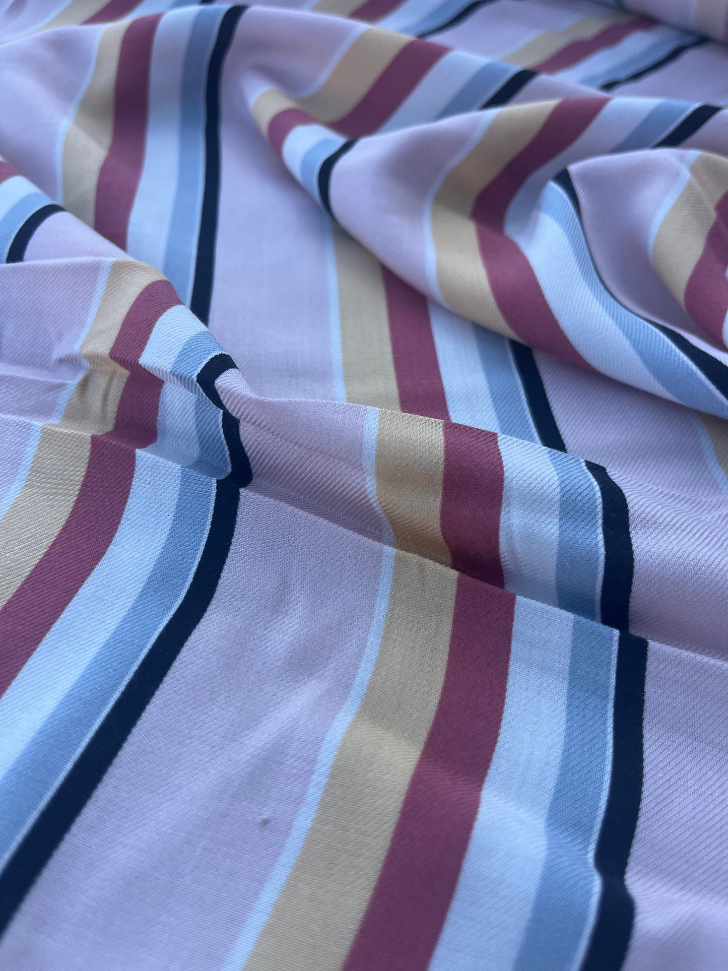 RW 067 viscose twill soft toned stripes