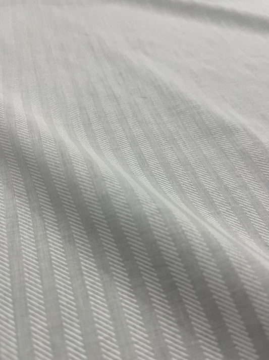 ALBA 019  Canclini cotton shirting herringbone white