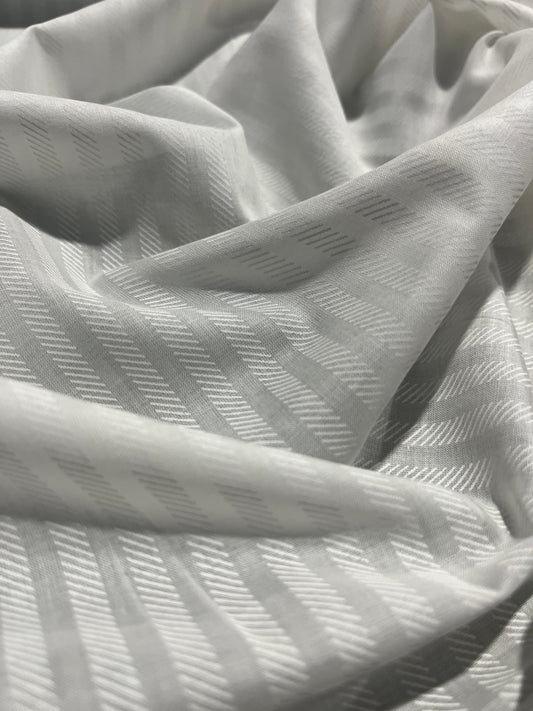 ALBA 019  Canclini cotton shirting herringbone white