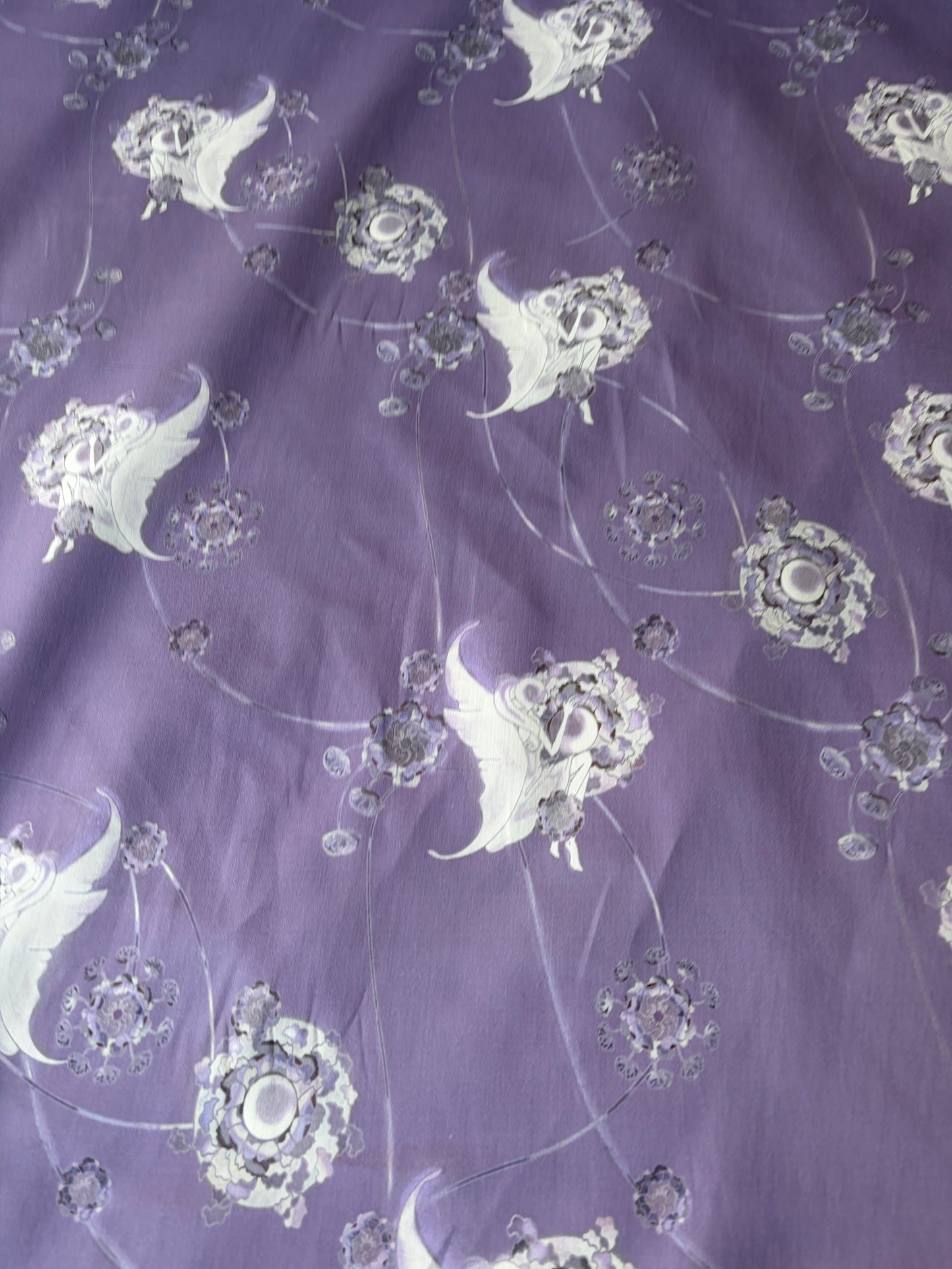 MAXIME 011  cotton satin stretch lilac flowerprint