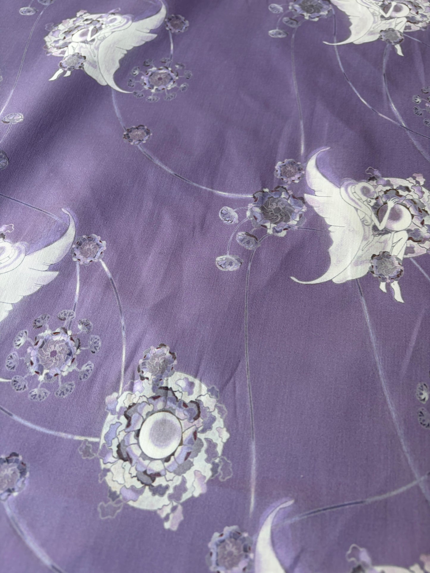 MAXIME 011  cotton satin stretch lilac flowerprint