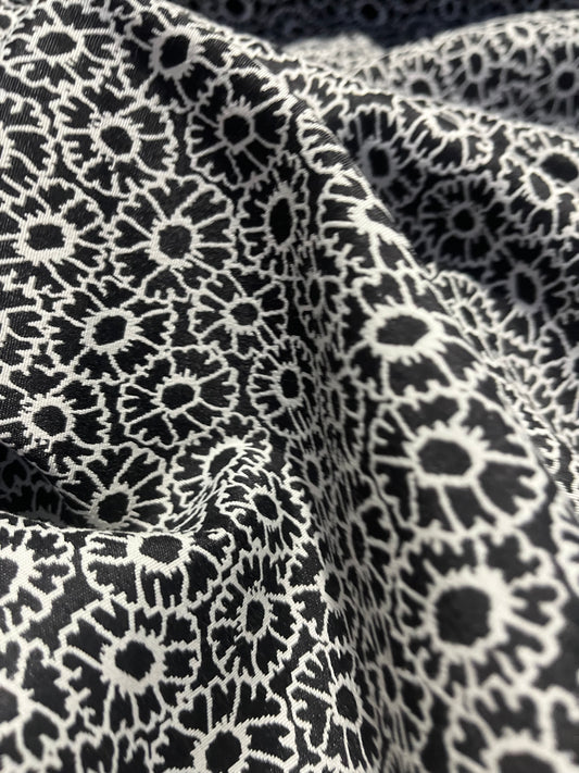 ALBA 020 cotton stretch jacquard marguerites