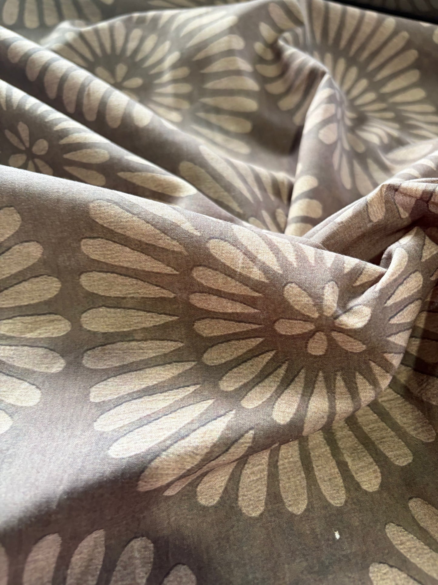 APU 007 brown floral cotton voile