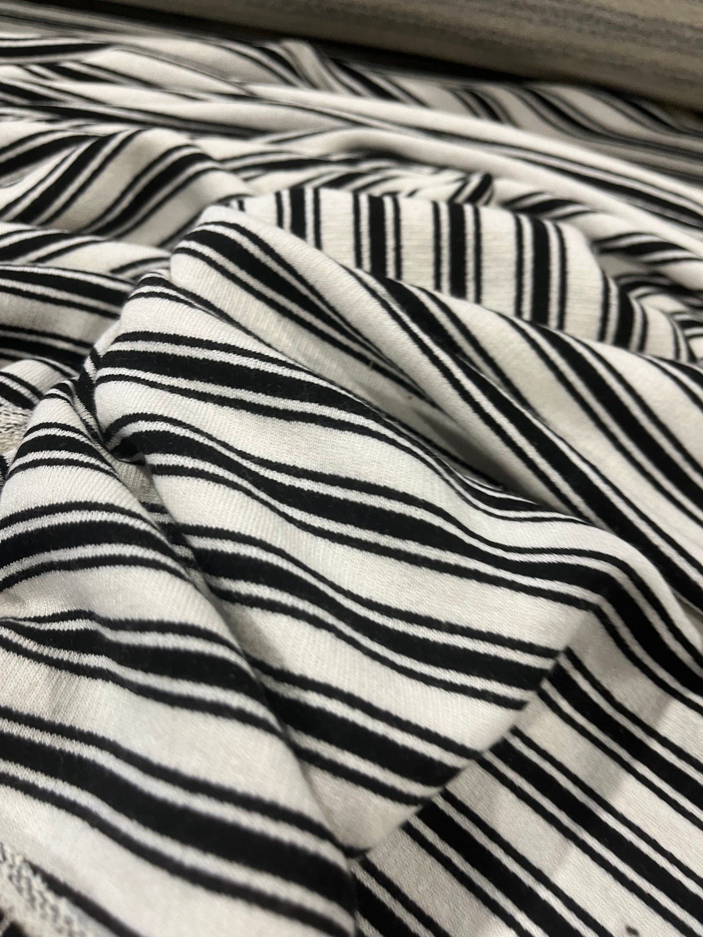 TERRY 001 Black/white striped French Terry