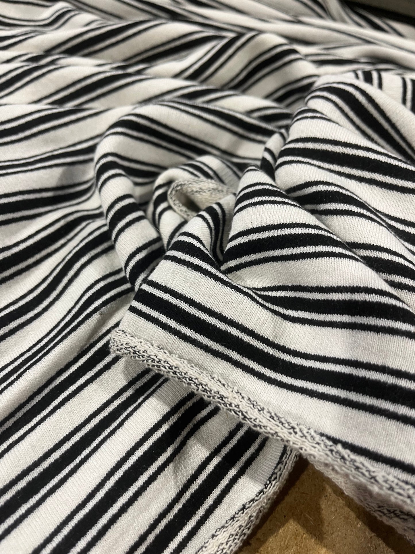 TERRY 001 Black/white striped French Terry